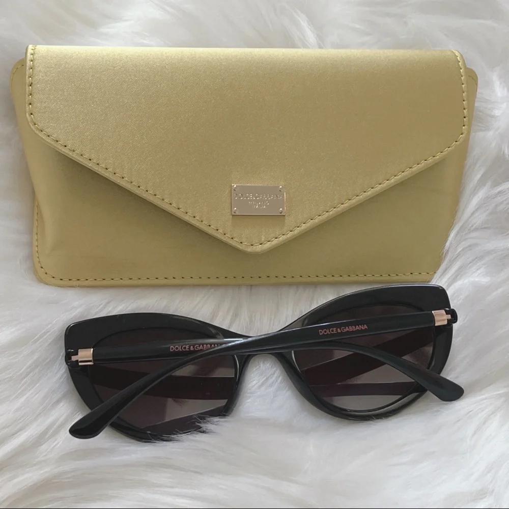 Dolce & Gabbana #6124 Black/ Light Grey Ombré lens Cat Eye Sunglasses - Picture 9 of 16